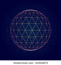 Abstract  Sphere triangle mesh background. Vector illustration EPS10