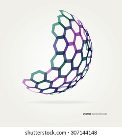 Abstract Sphere Vector Hexagons Template. 