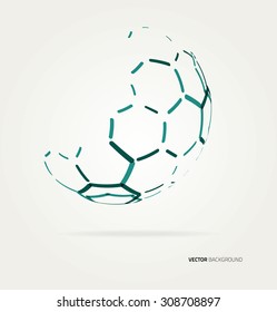 Abstract sphere Vector hexagons template. 