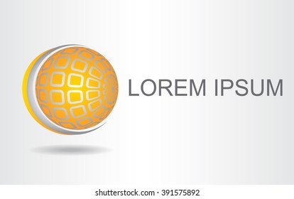 Abstract sphere vector logo design template.