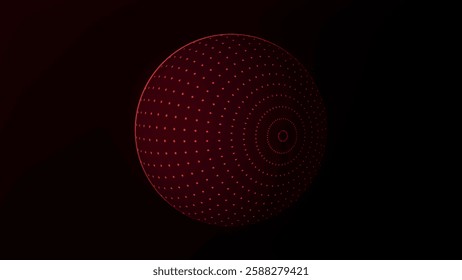 Abstract sphere. Video camera eye. Simple bright red 3D sphere background. Vector illustration.