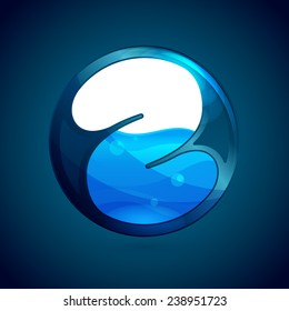Abstract sphere water logo 