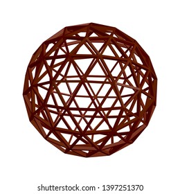 Abstract sphere wireframe. 3d Vector illustration. Isolated on white background.