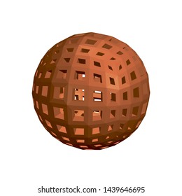 Abstract sphere wireframe. 3d Vector illustration. Isolated on white background.