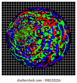 Abstract Sphere Wireframe RGB Globe