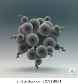 Abstrakte Sphären. 3D-Vektorgrafik. Kann für Präsentationen, Web-Design verwendet werden.