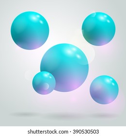 Abstract spheres background. 3D balls.