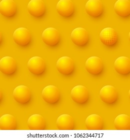 Abstract spheres background. 3d yellow balls. Vector illustration.