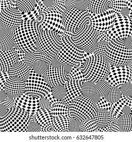 Abstract spheres background. Black and white Vector illustration.