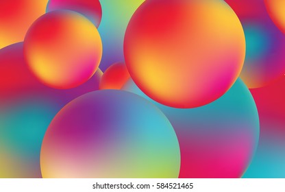 abstract spheres with colors