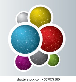 Abstract spheres vector background.