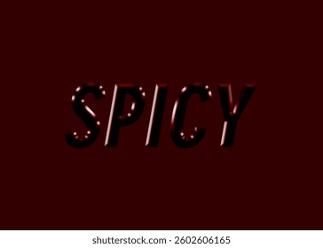Abstract Spicy Text Effect Design Red Background