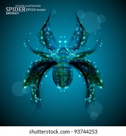 Abstract spider, futuristic colorful strip, stylish vector illustration eps10
