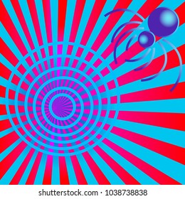 Abstract spider is going to weave his network of dexterity. Abstract design background.