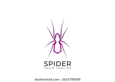 Abstract spider logo design, spider line logo flat design