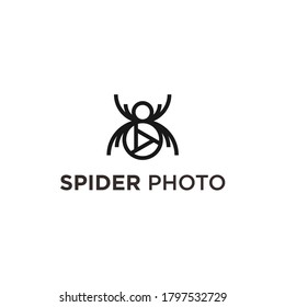 abstract spider logo. photography icon