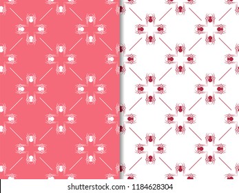 abstract spider seamless pattern with netting