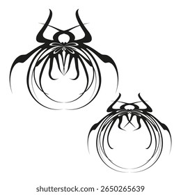 Abstract spider shapes. Insect creature pattern. Stylized arachnid elements. Vector illustration.