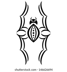 abstract spider silhouette isolated on the white background vector for design