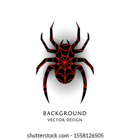 Abstract spider silhouette. Logo, icon. Vector object isolated on a light background.