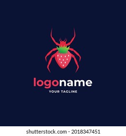 abstract spider strawberry gradient minimalist logo