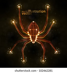 Abstract spider, technology energy vector illustration  eps10