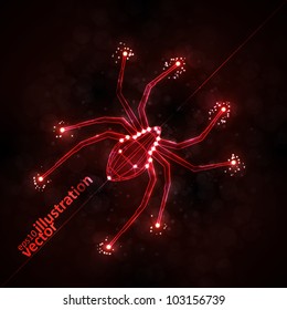 Abstract spider, technology energy vector illustration  eps10