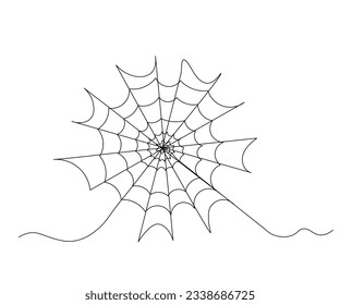 abstract spider web for Halloween Continuous drawing in one line