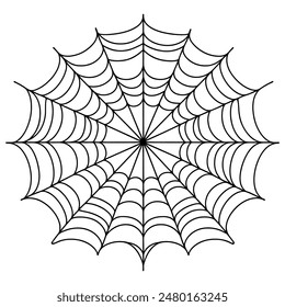 abstract spider web for Halloween Continuous drawing in one line