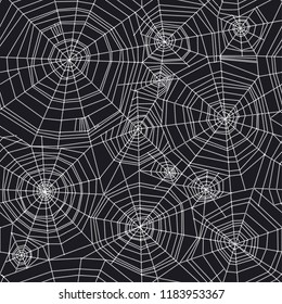 Abstract spider web Halloween seamless pattern. 