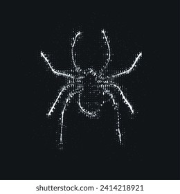 Abstract spider with white particles. Graphic concept for your design