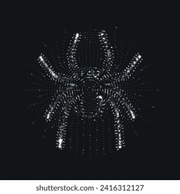Abstract spider with white particles. Graphic concept for your design
