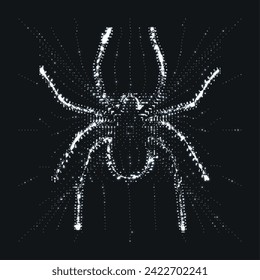 Abstract spider with white particles. Graphic concept for your design