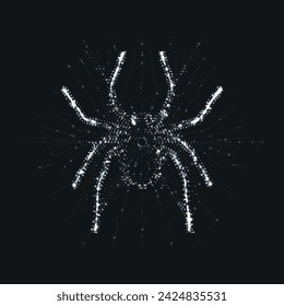 Abstract spider with white particles. Graphic concept for your design