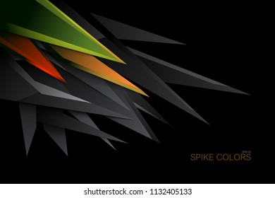 Abstract spike colors shape scene vector wallpaper on a black backgrounds
