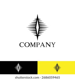 Abstract Spiked Diamond Or Eye Square Logo with three backgrounds. 