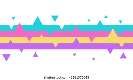 Abstract Spiked Pastel 4 Color Rainbow Stripe Lines Illustration