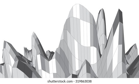 Abstract spiked sphere, stone asteroid