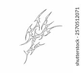 Abstract spiked tribal tattoo vector design with sharp edges and dynamic shapes. Perfect for tattoo templates, illustrations, or decorative projects. Fully scalable and editable