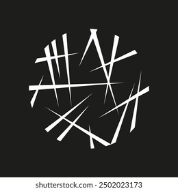 Abstract spiky design. Black and white. Geometric sharp shapes. Vector illustration.