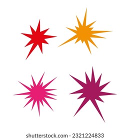 Abstract spiky shape set. Vector illustration. stock image.