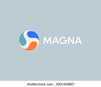 Abstract spin, circulation logo icon design minimalistic illustration. Universal swirl, atom, science colorful vector emblem sign symbol mark logotype.
