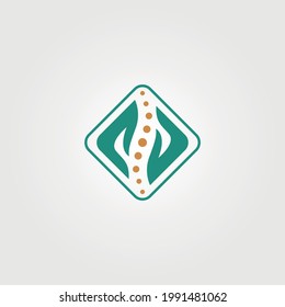 abstract spine logo with hand symbol