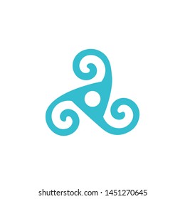 abstract spinner spiral blue logo                    ocean sea water spiral illustration design 