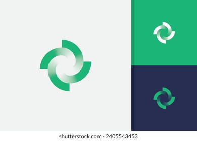 abstract spinning circle logo design vector template