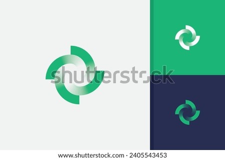 abstract spinning circle logo design vector template