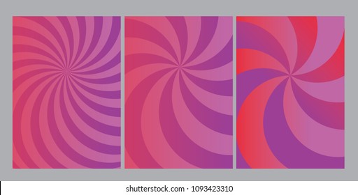 Abstract spinning dynamic cover template. Concept modern pink and violet geometric design element.  Simple cute stock vector illustration for background, banner, header.
