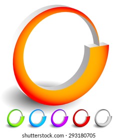 Abstract spinning, rotating shapes. 6 colors included: Orange, green, blue, purple, red an gray. Generic icons, preloader like graphics.