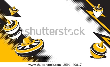 Abstract Spinning top toy background
