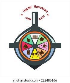 abstract spinning top ,white background,hanukkah holiday background.